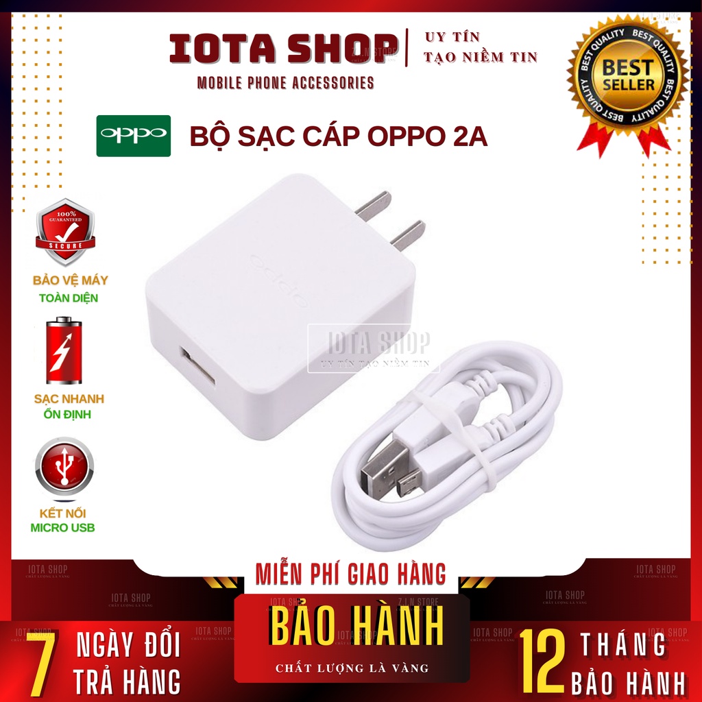 BỘ SẠC OPPO 2A SẠC NHANH CHO ĐIỆN THOẠI A37, NEO3, NEO5, NEO7,NEO9, F1, F1S, F3 Plus, A33, F3