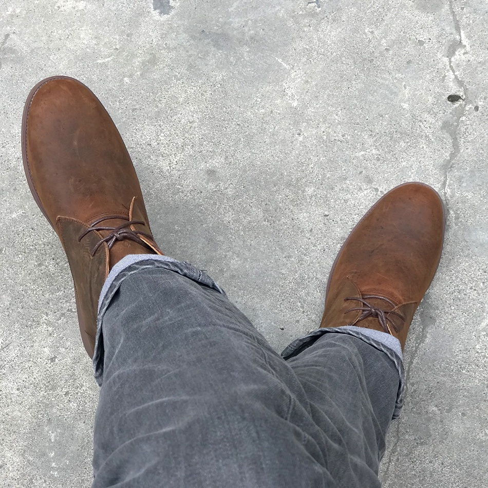 Giày cao cổ nam da bò sáp ngựa điên cao cấp phong cách bụi bặm Chukka Boots Mad Brown