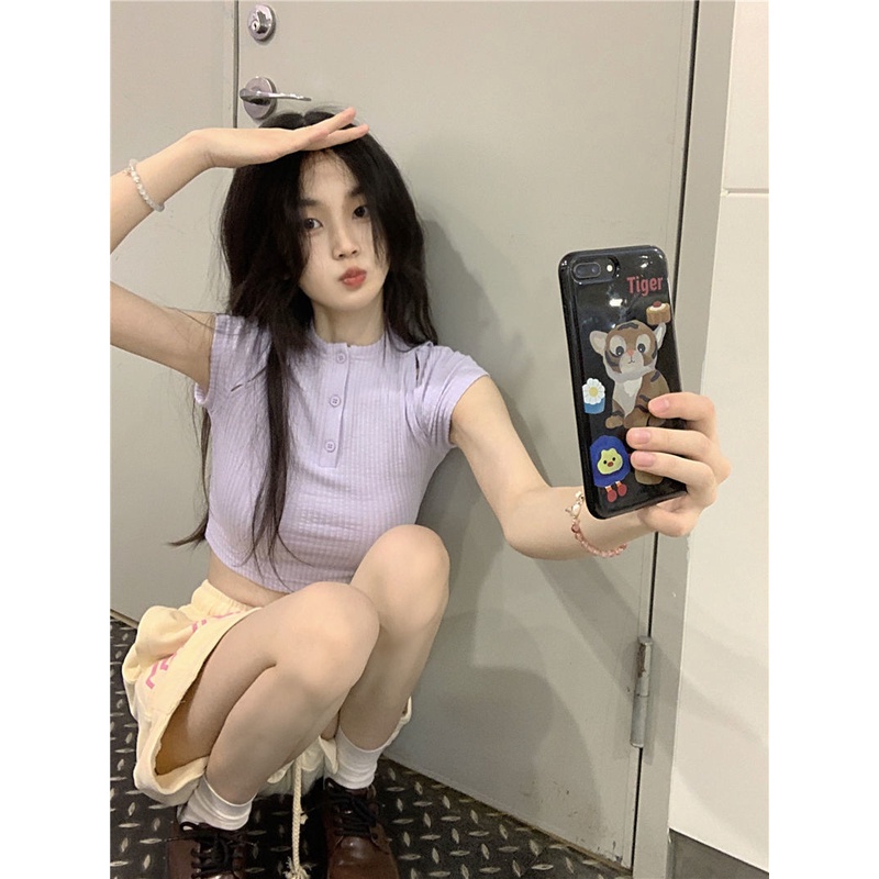 Áo Thun Tay Ngắn Dáng Ôm Thời Trang Mùa Hè Cho Nữ