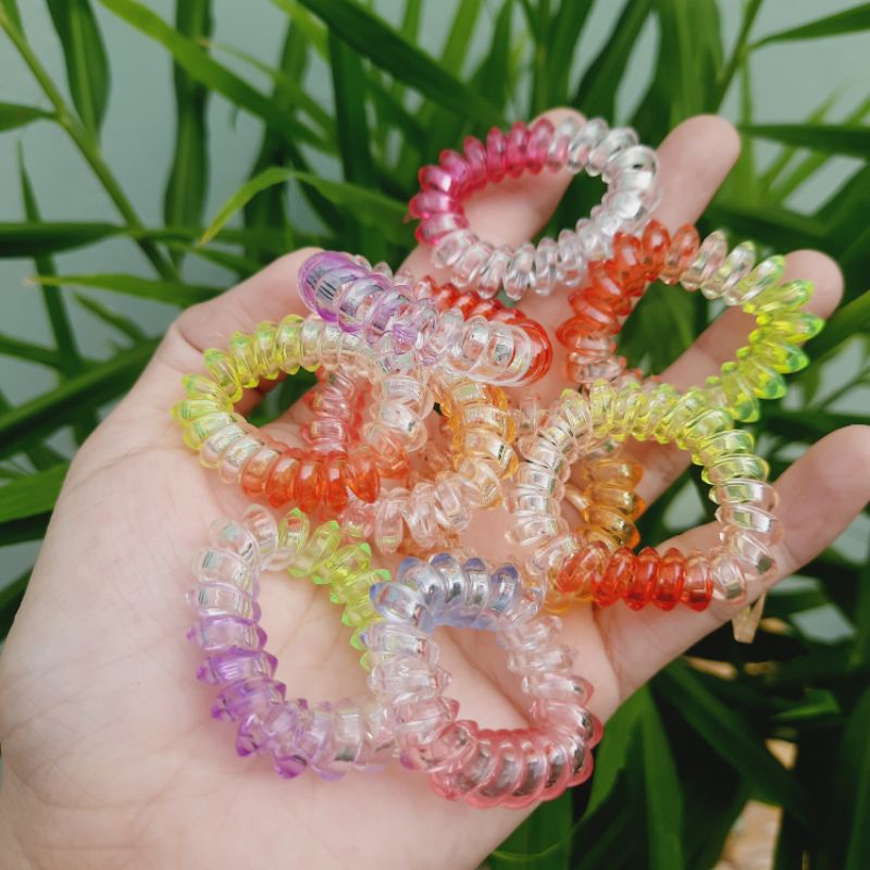 Túi 10 Lò xo cột tóc pha lê cở trung (3cm)