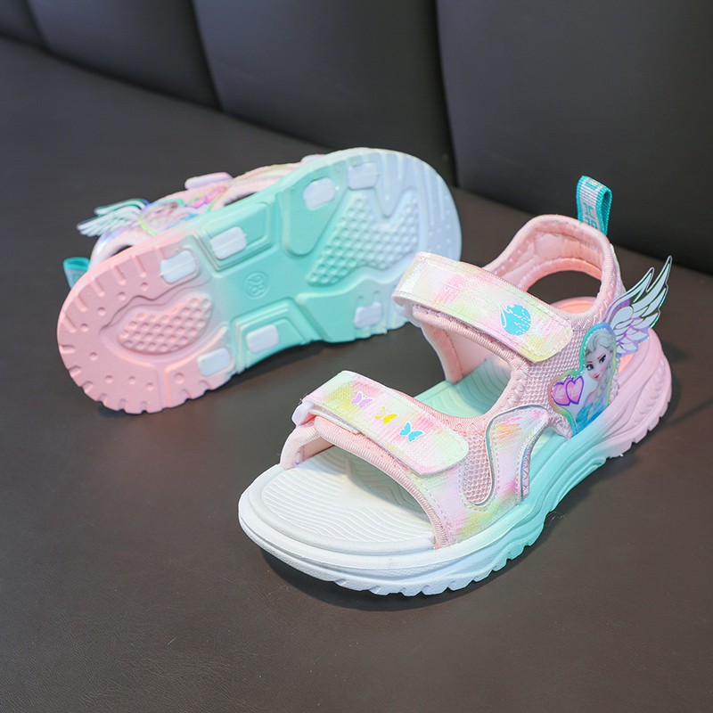 Giày sandals chống trượt in hoạt hình Elsa Frozen xinh xắn cho bé