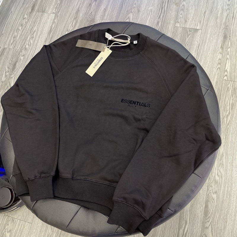 Áo Sweater FOG Fear of God ESSENTIALS CREWNECK Black Sweatshirt