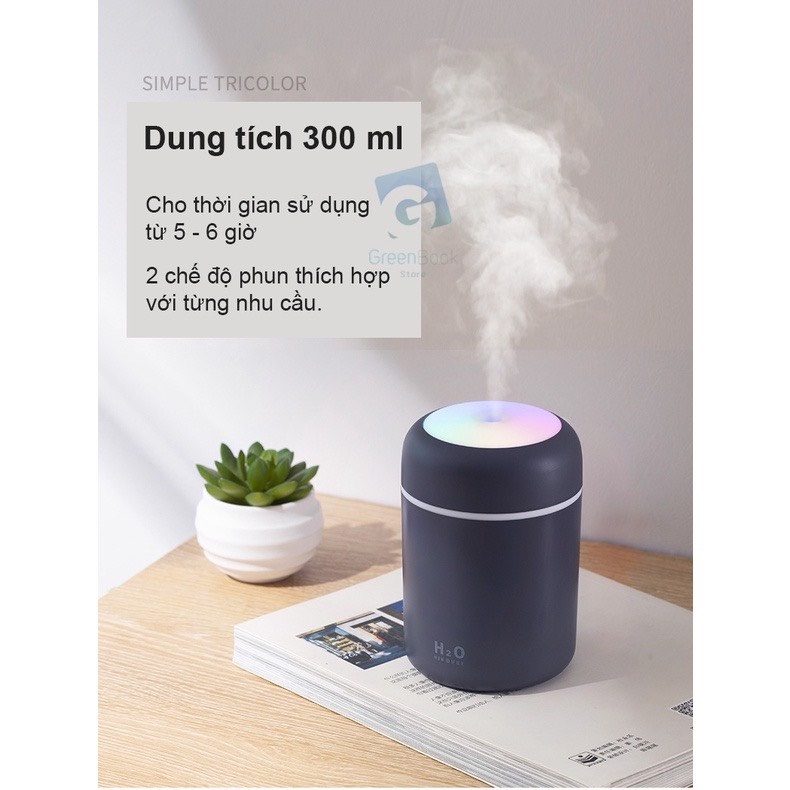 Máy Xông Tinh Dầu Đèn LED Xoay Vòng 7 Màu H20 Máy Phun Sương Mini