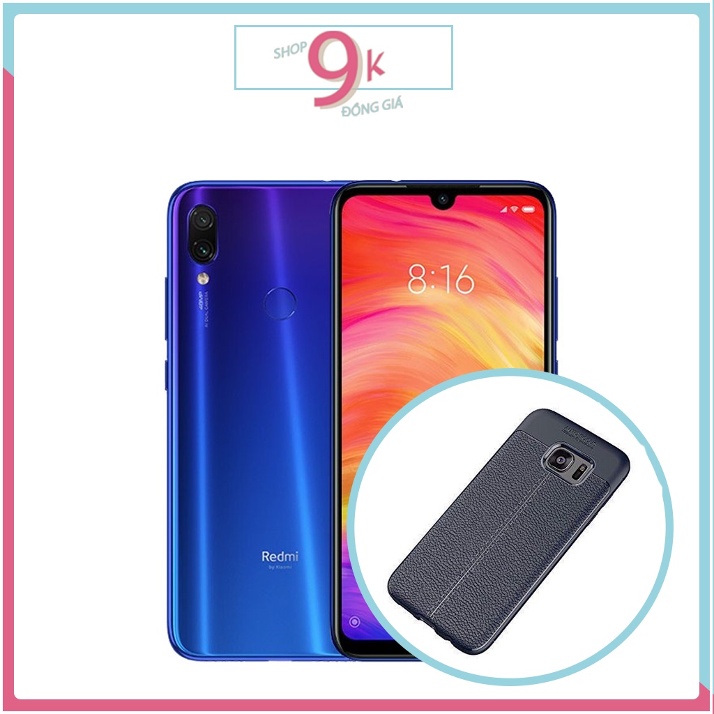 Ốp lưng dẻo đen vân da cho XIAOMI REDMI 7 / REDMI NOTE 7