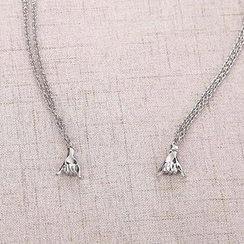 Set 2 vòng cổ iF YOU mặt kiểu bàn tay thời trang cho cặp đôi
