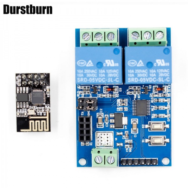 Mô Đun Rơ Le WiFi 5V ESP8266 ESP-01S 2 Kênh Cho Bộ Điều Khiển Ứng Dụng Điện Thoại Thông Minh IOT (Với ESP-01)