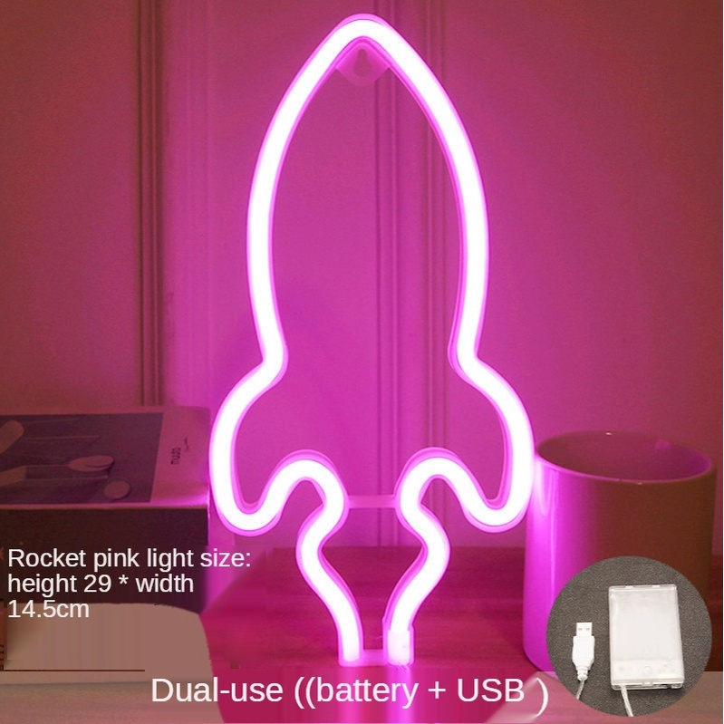 [ Decorative LED rocket neon lamp ][ small night lamp modeling lamp ][ small color lamp hanging neon lamp ]