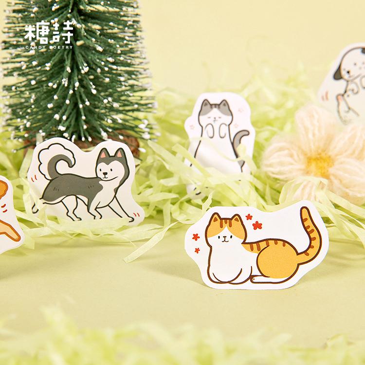 Set 45 sticker DIY hình chú mèo xinh xắn đáng yêu dùng trang trí sổ