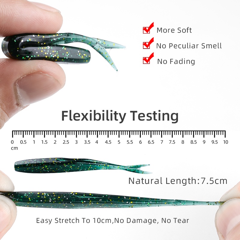 Set 15 Mồi Giả Mềm Câu Cá 75mm 1.8g