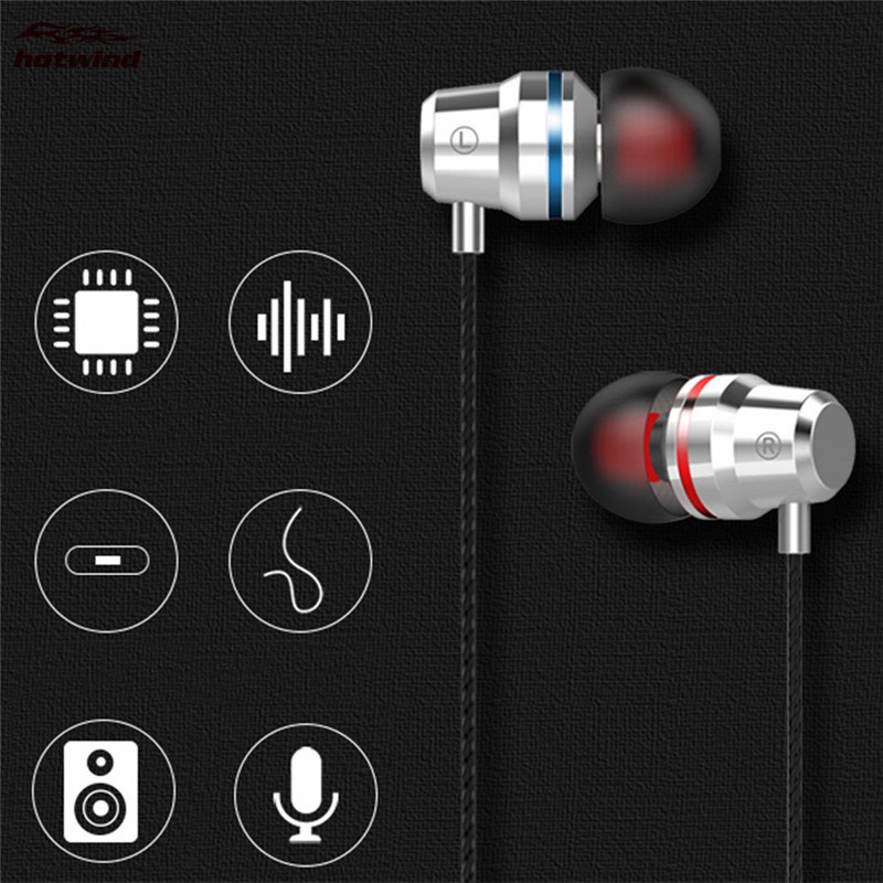 Metal Earphone In Ear Wired Earphone 3.5mm Heavy Bass Sound Music Sport Earphone iPhone Huawei