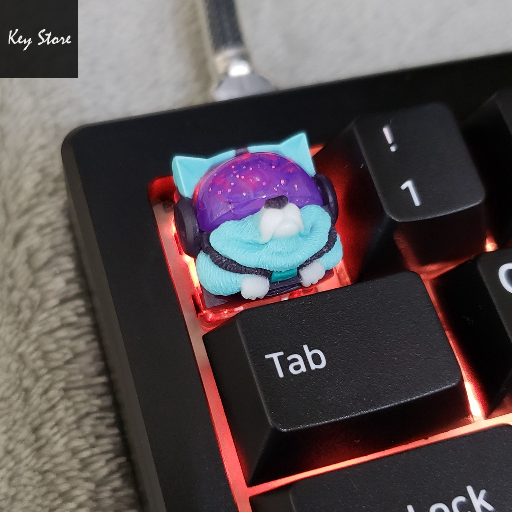 Nút bàn phím cơ artisan keycap sirius màu xanh tím