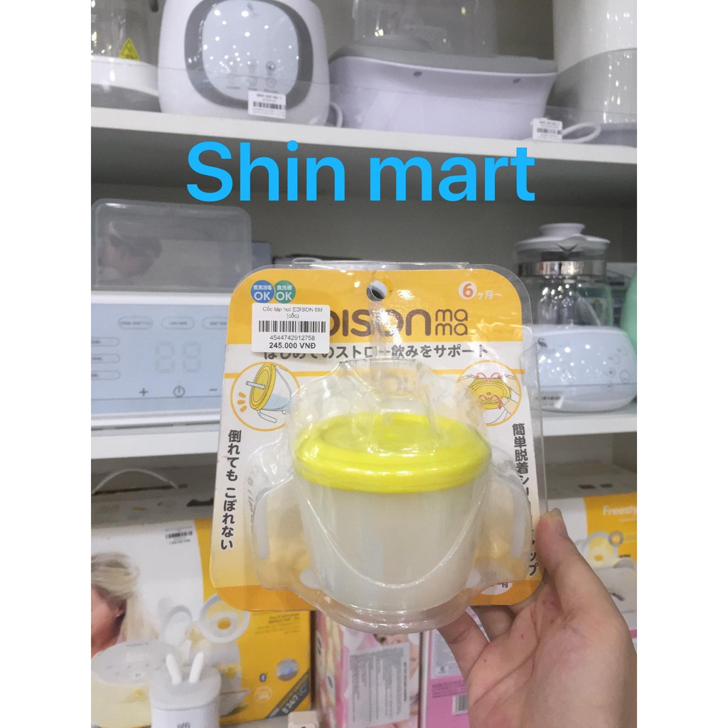 Bình tập uống 3 giai đoạn - Cốc tập hút Edison Mama Japan dành cho trẻ từ 6 tháng