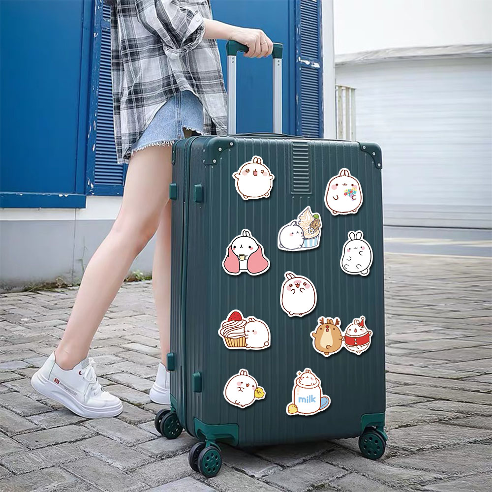 Set 50 nhãn dán họa tiết hoạt hình trang trí thủ công chống nước độc đáo