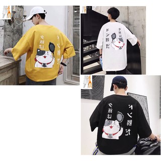 Áo thun unisex hình Mèo Thần Tài Nhật 🍃 [FreeShip] 🍃 Áo Phông tay lỡ Freesize  Hình động vật Cực Thoải Mái