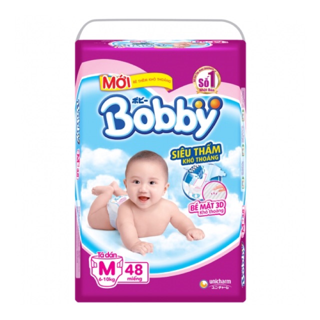 Tã Bĩm Dán BoBBy siêu mõng hương trà xanh S56 M48