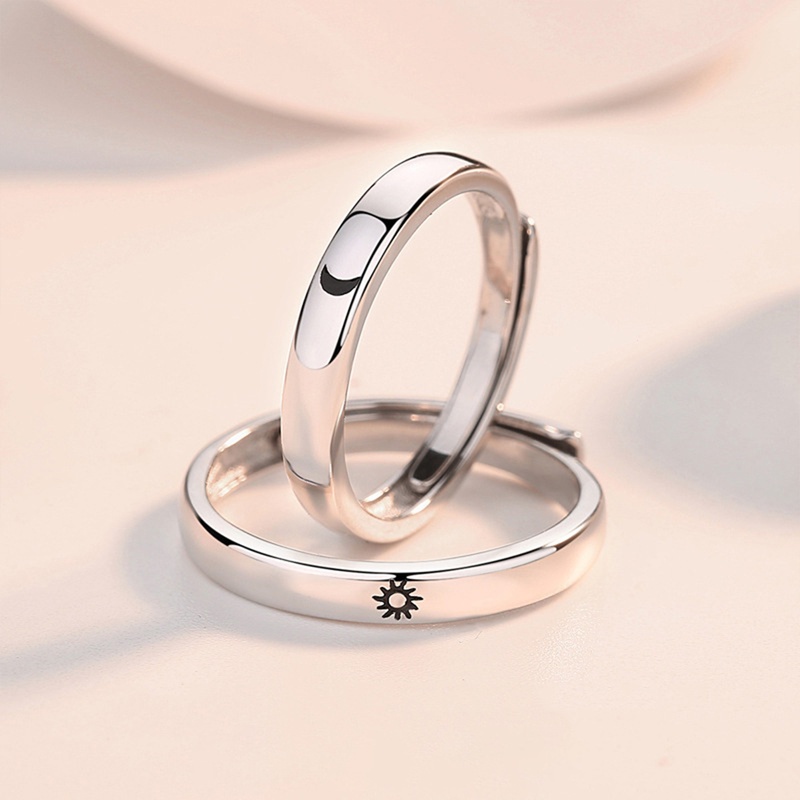 Nhẫn Đính Hôn/Mặt Trăng/Mặt Trời Đơn Giản Có Thể Điều Chỉnh Thời Trang Cho Cặp Đôi