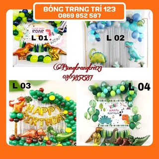 Set bong bóng trang trí tiệc sinh nhật birthday party chủ đề khủng long (có thể tái sử dụng)