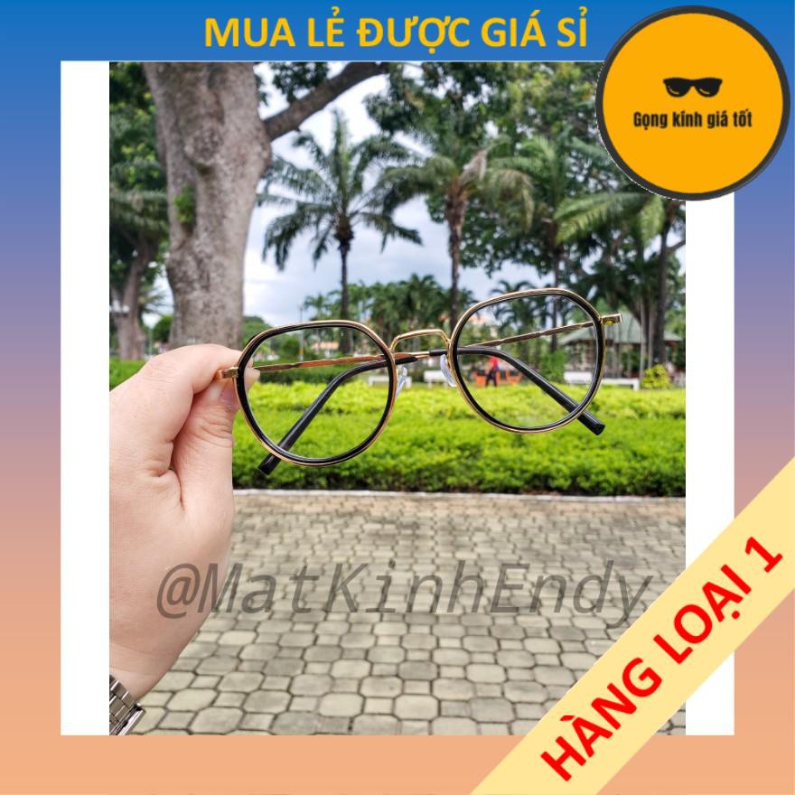 Gọng kính cận kim loại C1003 phù hợp với nam và nữ form mặt vuông dài, gọc cạnh kèm sẳn tròng 0 độ chống ánh sáng xanh