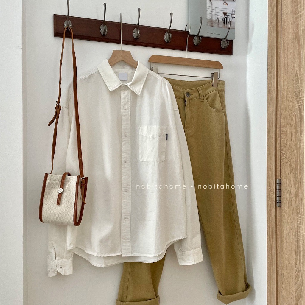 NOBITA HOME - Sơ mi tay dài form rộng vải mềm mịn, dày dặn CHILTON