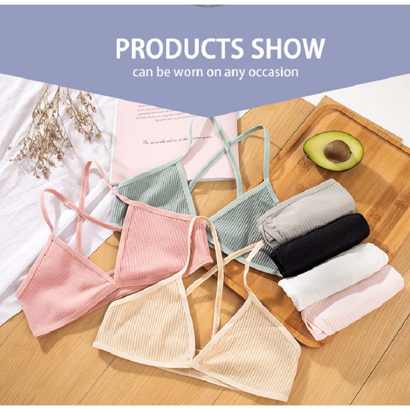 Áo lót vải cotton Hình Tam Giác Khoét Sâu Cho Nữ