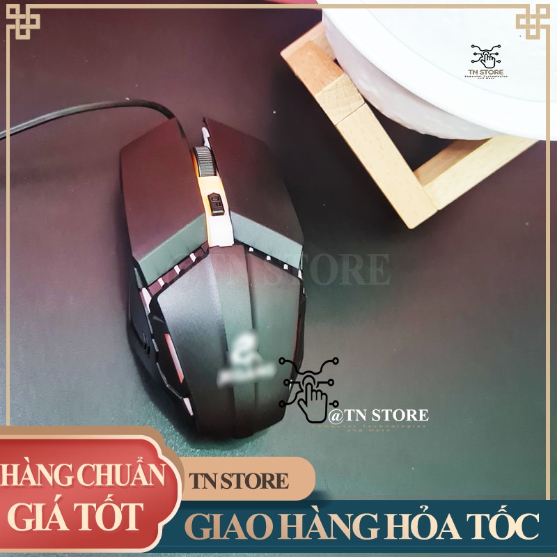 Chuột máy tính giá rẻ gaming có led có dây màu trắng đen hồng Tn Store
