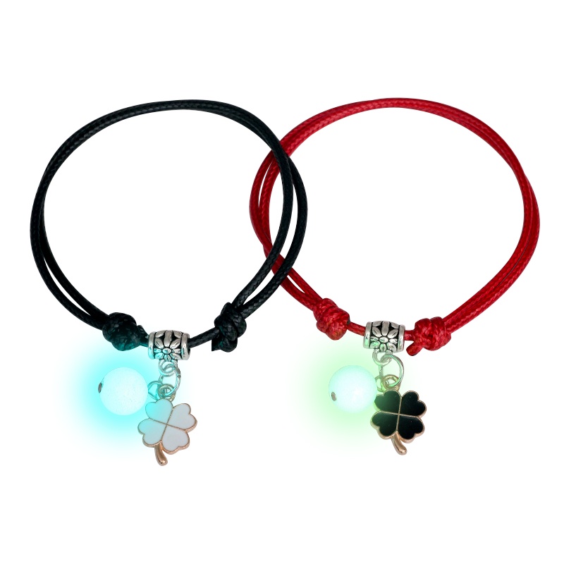 Bộ 2 Vòng Tay Dạ Quang Họa Tiết Trăng Sao Trái Tim Có Thể Điều Chỉnh Thời Trang Cho Cặp Đôi timetunnel