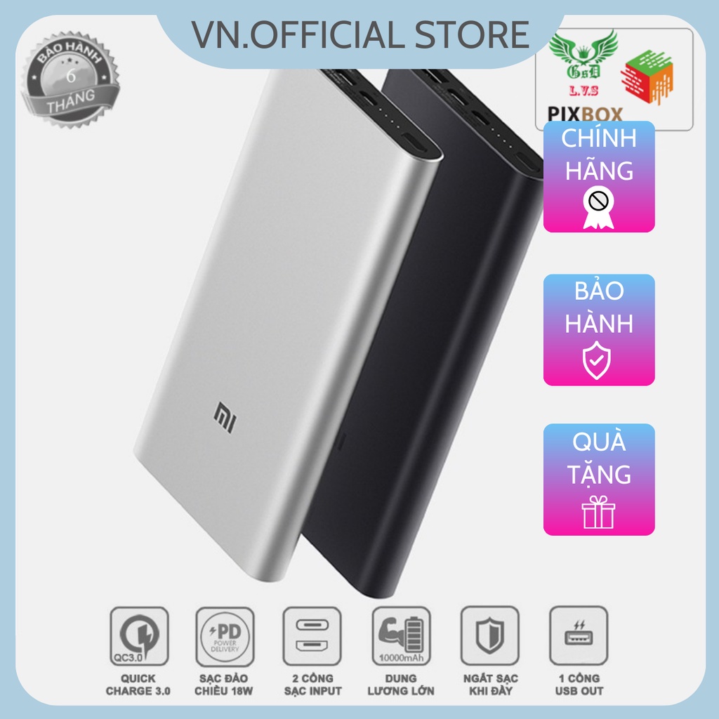 Sạc Dự Phòng Xiaomi Type- C gen 3 Pro 10000mAh _18w, Bảo hành 6 tháng 1 Đổi 1