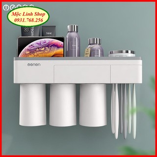 Kệ để đồ đánh răng ENON cao cấp cốc hít mẫu 3 cốc