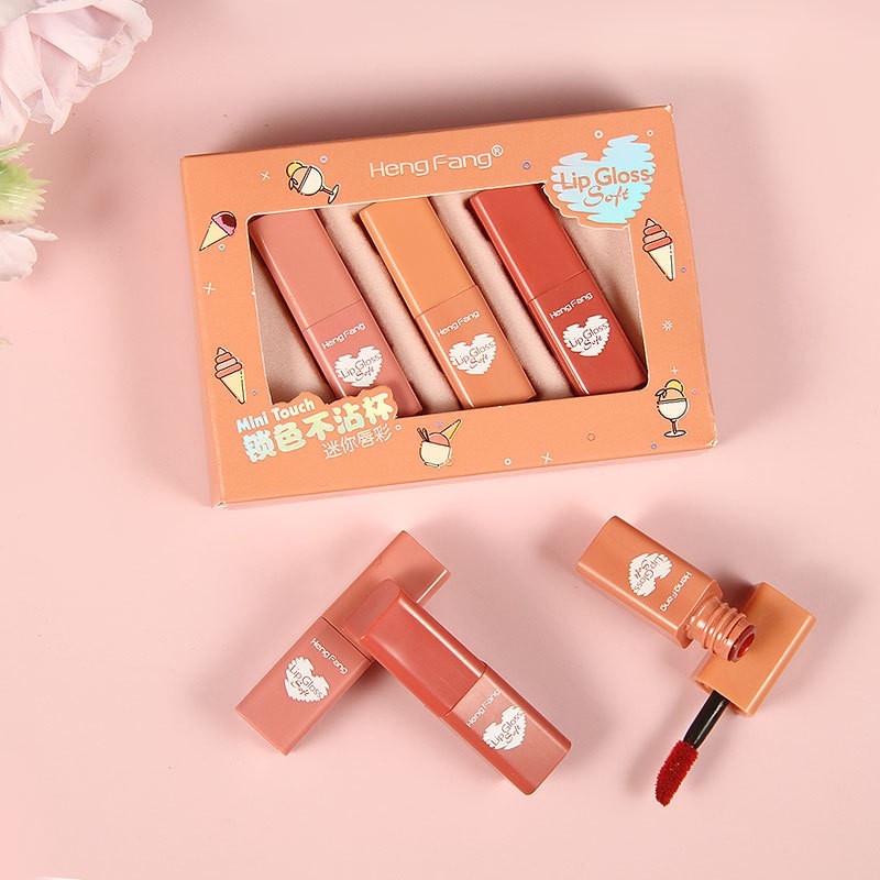 Set Son Lì 3 thỏi MINI TOUCH H7049 Hengfang nội địa sỉ rẻ lâu trôi mềm mịn chuẩn màu thơm mút matte lipstick bộ son | BigBuy360 - bigbuy360.vn