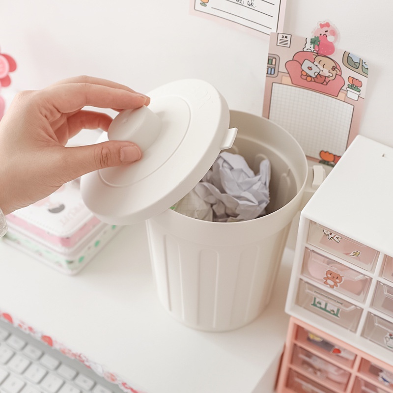 Thùng rác cỡ nhỏ để bàn Thiết Kế Đáng Yêu Sáng Tạo Tiện Lợi Dễ Sử Dụng Ốp