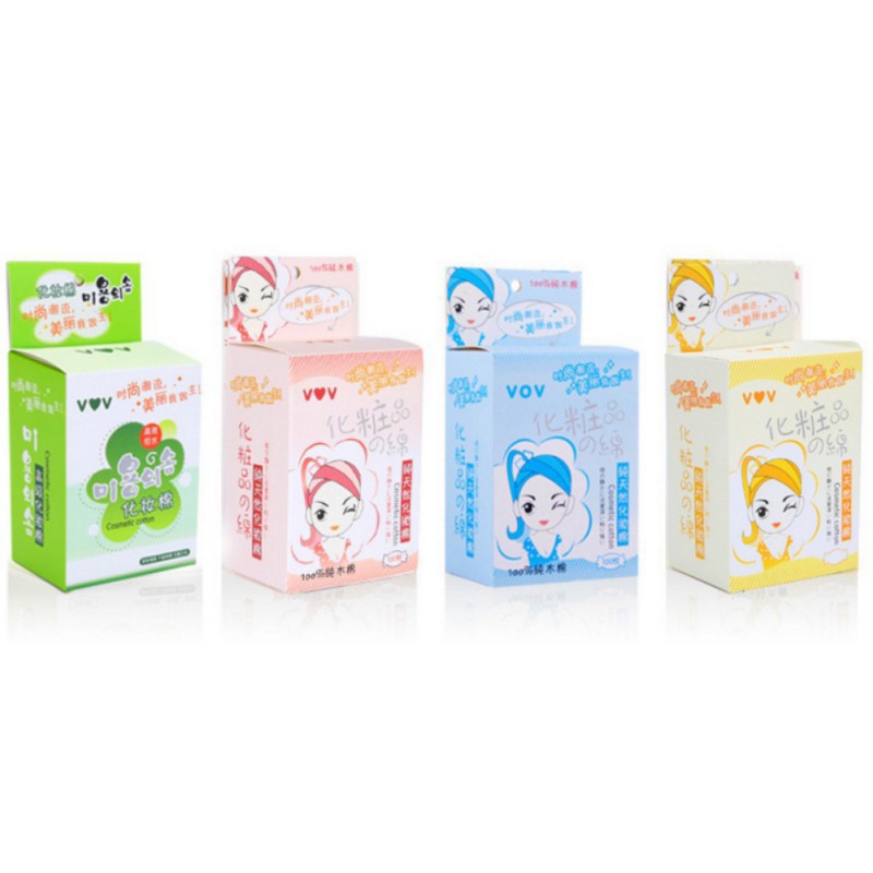 Hộp 100 miếng bông tẩy trang chuyên dụng cho nữ màu sắc hộp ngẫu nhiên
