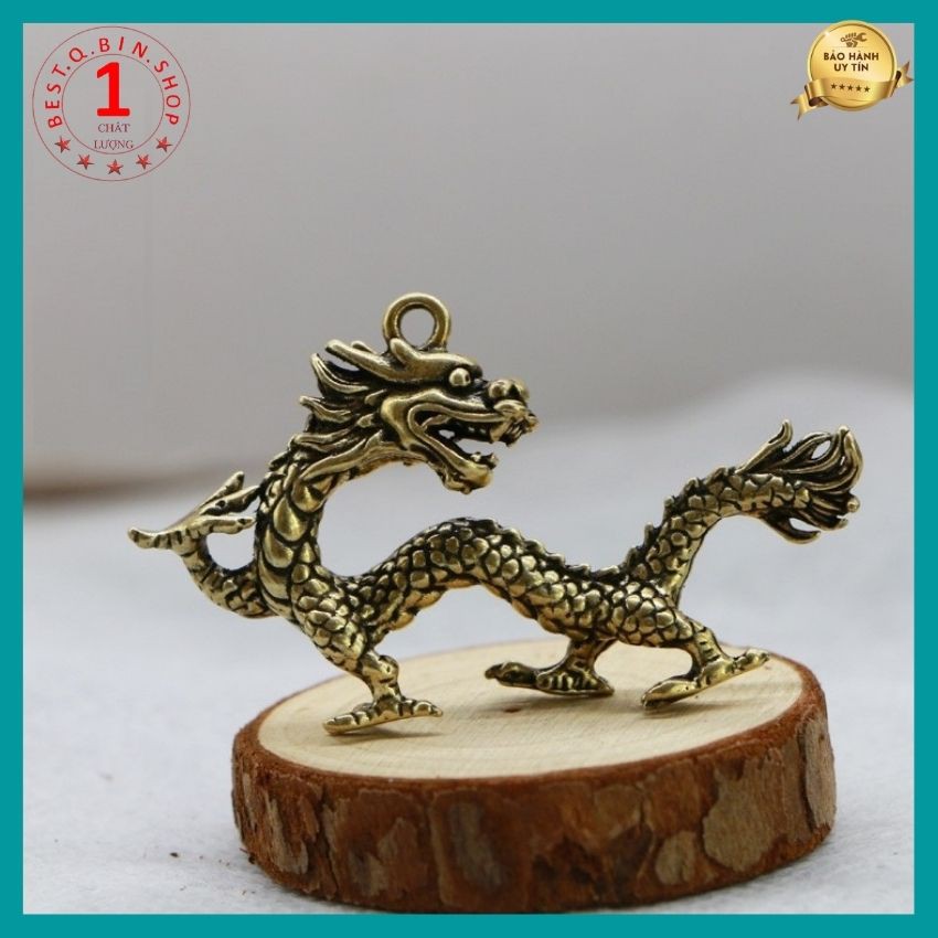 Tượng đồng mini tuổi Thìn bằng đồng thau chế tác thủ công dùng để trang trí bàn làm việc oto đem lại may mắn tài lộc