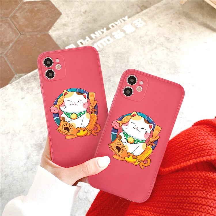 Ốp lưng iphone - Ốp iphone Japan Lucky Cat cạnh vuông BVC 5/5s/6/6plus/6s/6splus/7/7plus/8/8plus/x/xs/11/12/pro/max/plus | BigBuy360 - bigbuy360.vn