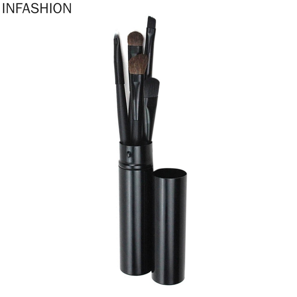 (Hàng Mới Về) Set 5 Cọ Trang Điểm Kèm Ống Đựng Tiện Dụng