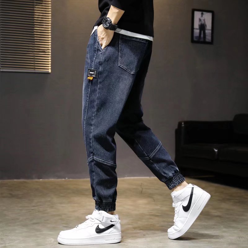 Quần jean ống rộng màu trơn phong cách hiphop năng động đường phố Hàn Quốc cho nam size S-5XL