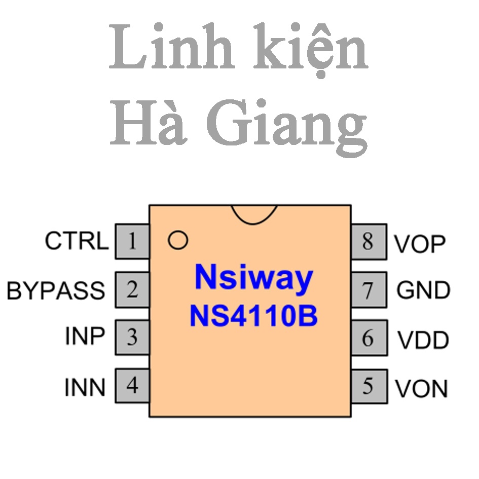 1 cái IC tăng âm class D NS4110B điện áp 6 - 14V / 7-18W