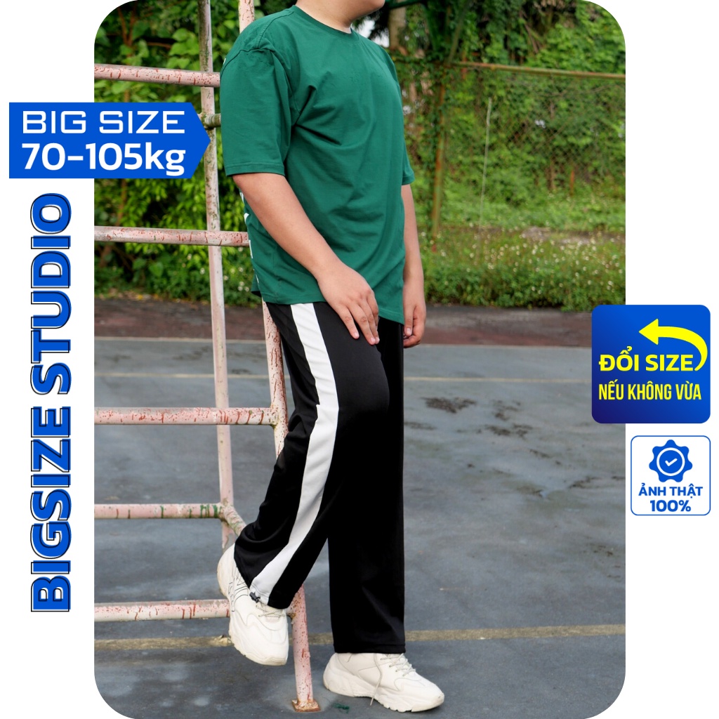 Quần ống rộng ống suông baggy 1 SỌC TO dành cho người béo BIGSIZE STUDIO