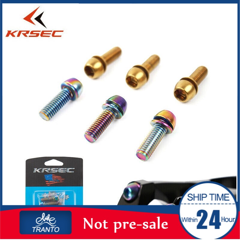 Set 6 đai ốc pô tăng M6/M5 inox mạ titan cho tay lái xe đạp MTB