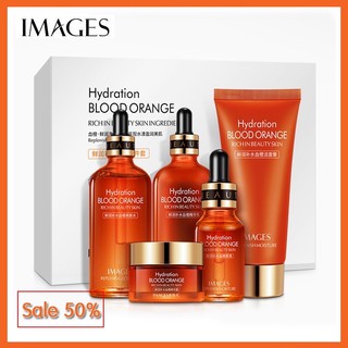 [Nội địa Trung] Set mỹ phẩm dưỡng ẩm và chống lão hóa Blood Orange Rich In Beauty Skin 5 món