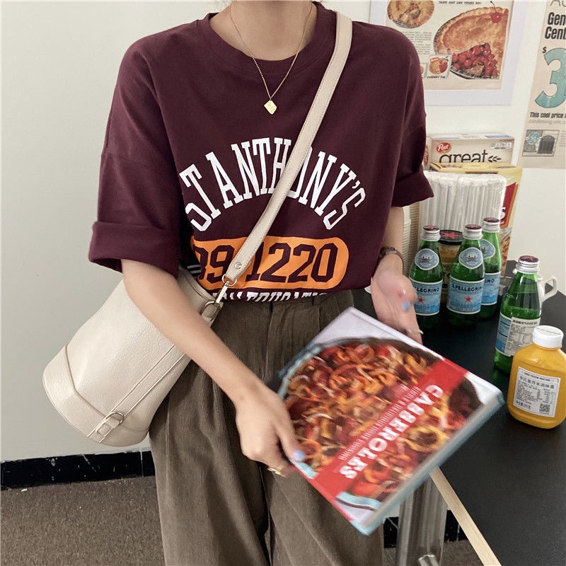 Áo Thun COZOK Tay Ngắn Dáng Rộng In Hình Trẻ Trung Phong Cách Hàn Quốc