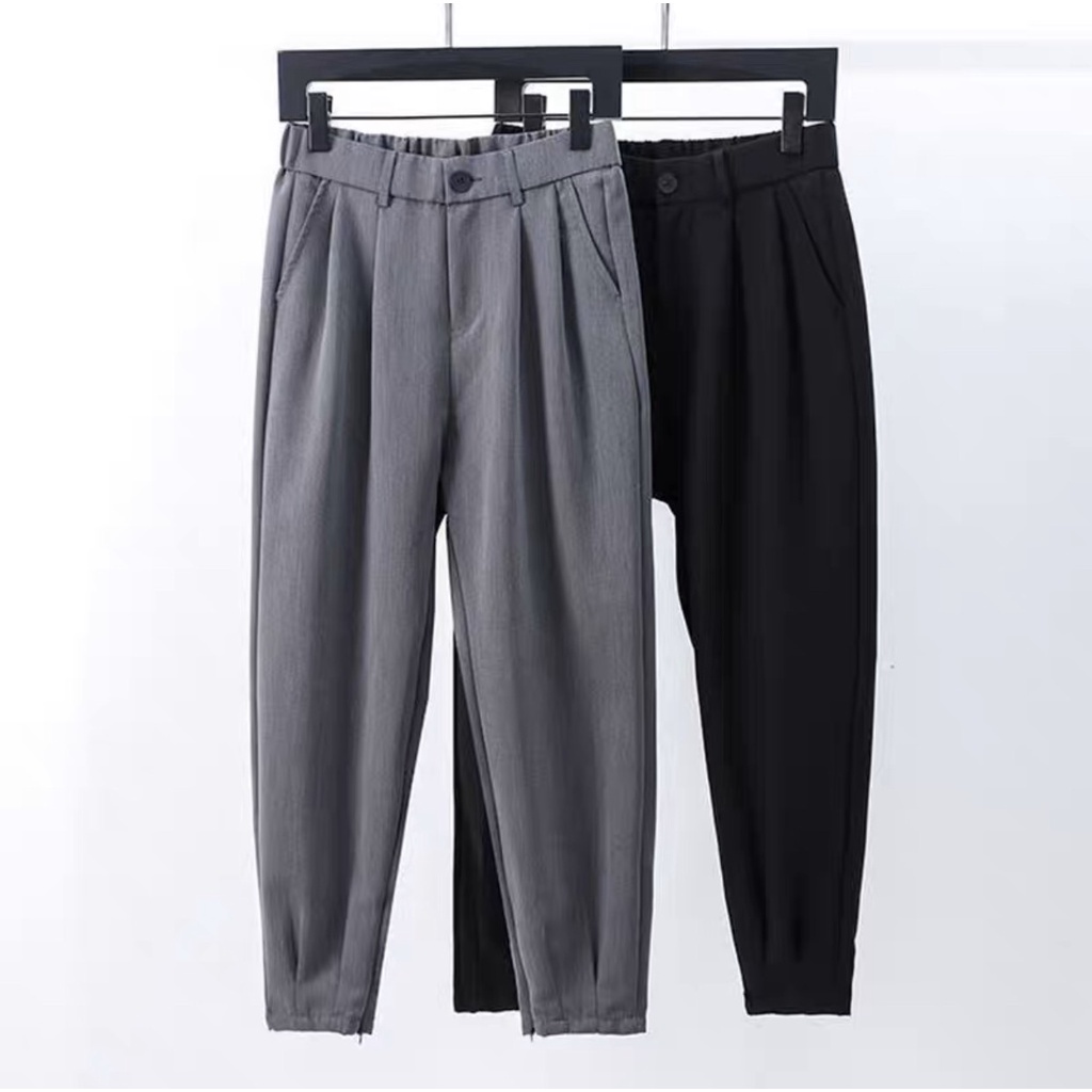 Quần vải nam dài ống đứng AUMI quần âu dáng baggy ống côn kiểu Hàn Quốc mặc đi học đến công sở