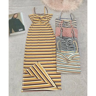 Đầm body sọc nhiều màu live