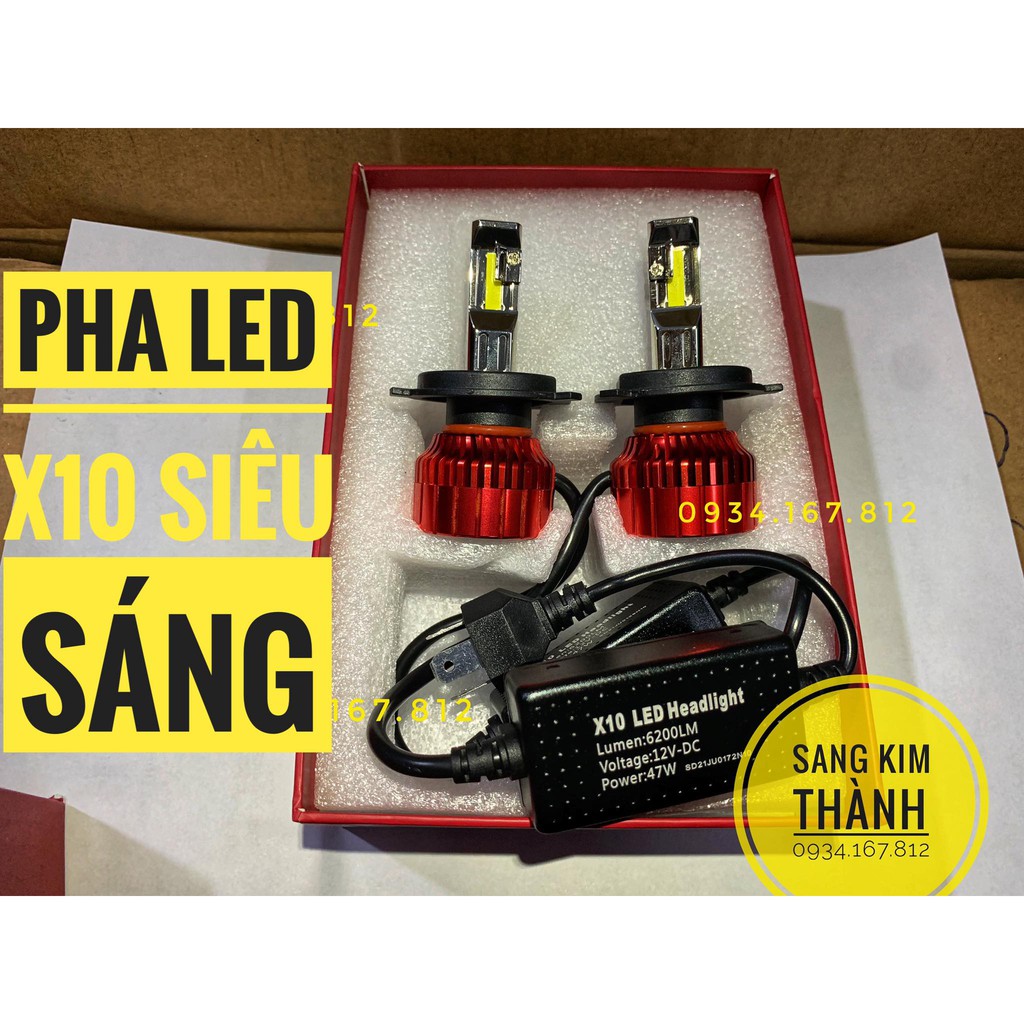 Pha Led X10 Mẫu 2021 Chân H4 Bật Pha Giữ Cos