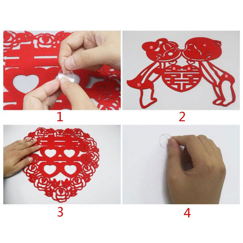 Set 100 miếng dán hai mặt trong suốt hình tròn cho bong bóng