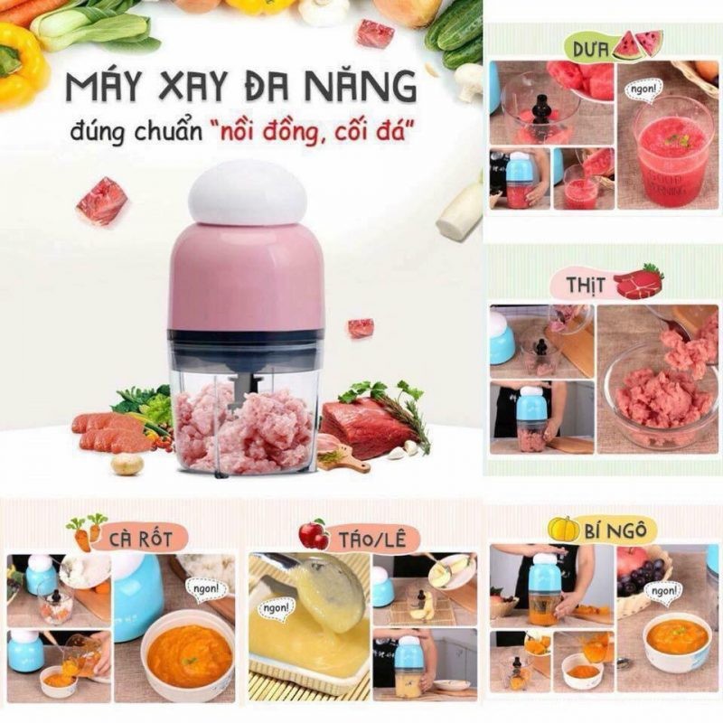 Máy xay thịt, bào đá, xay sinh tố nhỏ gọn osaka ( nắp trắng) - máy xay bào đá đa năng osaka