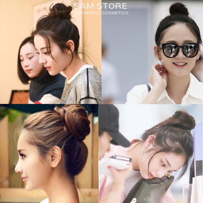 Sét độn phồng tóc màu Kem gồm chun và ghim dùng trong tạo kiểu tóc chuyên nghiệp Á Âu hoặc tạo kiểu tóc cá nhân