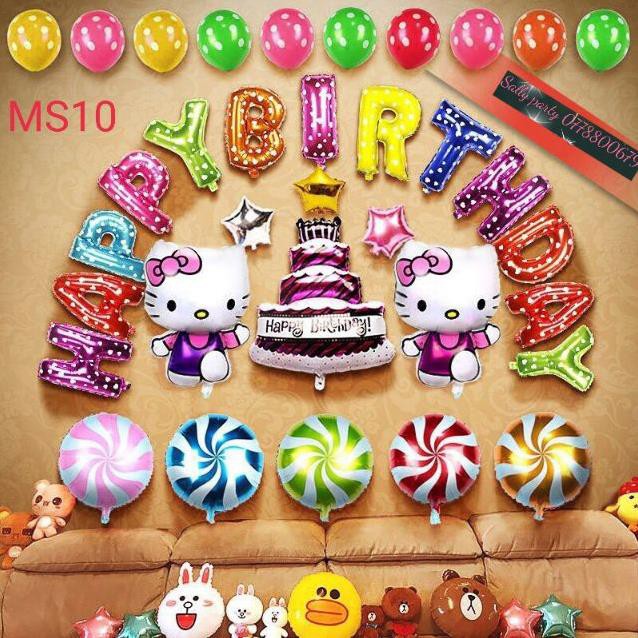 Set bóng trang trí sinh nhật Hello Kitty