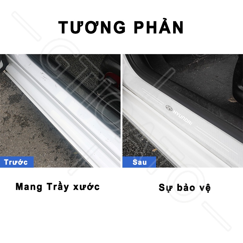 GTIOATO 4 Chiếc Trong Suốt Sợi Carbon Dán Xe Dán Cửa ô Tô DáN ChốNg XưỚC Ô Tô Bảo Vệ Cửa ô Tô Phụ KiệN Xe HơI Cho Hyundai Accent Kona I10 I30 I20 Elantra Sonata Tucson SantaFe Creta Veloster NEXO Venue