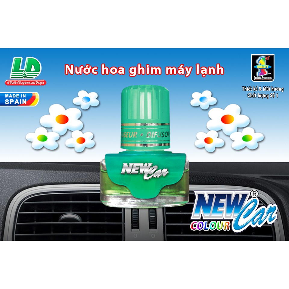 Nước Hoa Ghim Máy Lạnh L&amp;D New Car Colour Forest Nhập Khẩu Chính Hãng