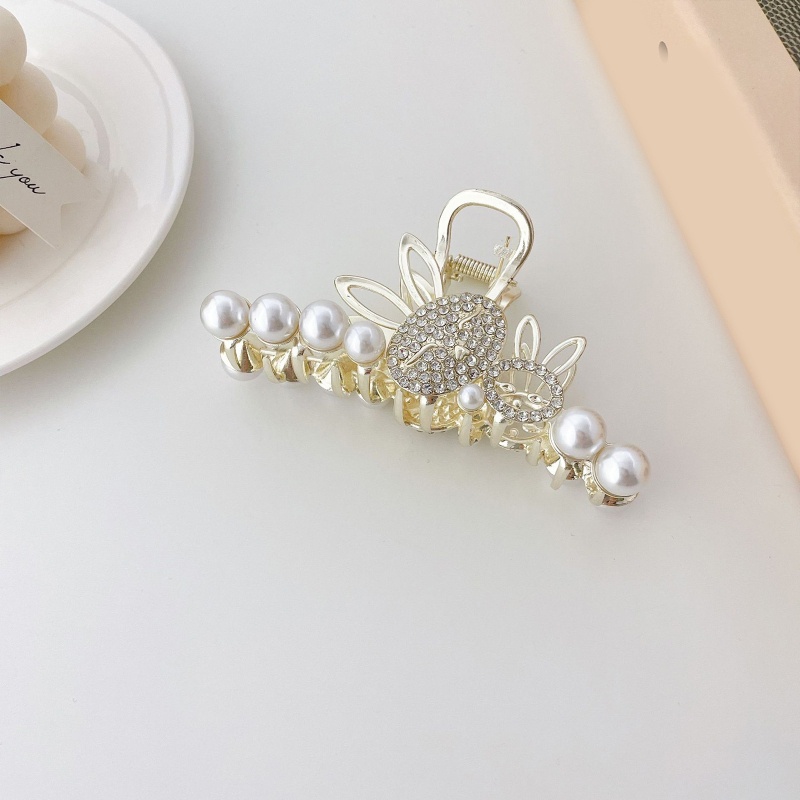 Kẹp Càng Cua Đính Đá Pha Lê / Ngọc Trai Nhân Tạo Chống Trượt Thời Trang